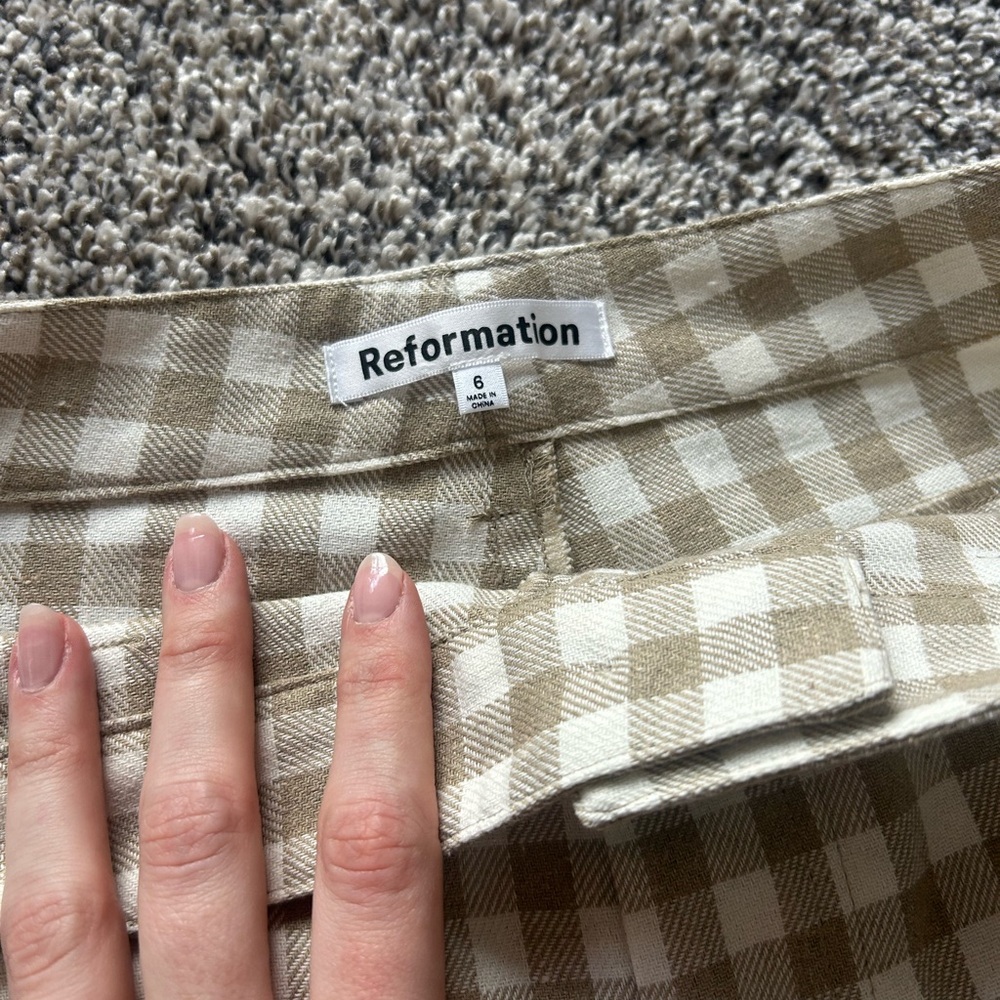 Reformation Franklin pants in gingham - Picture 2 of 7